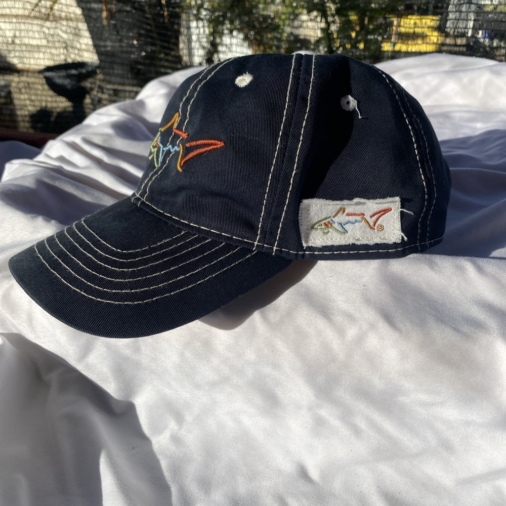 Greg Norman Fishing Cap Black Distressed Baseball Cap Outdoor Shark Hat - Picture 2 of 7
